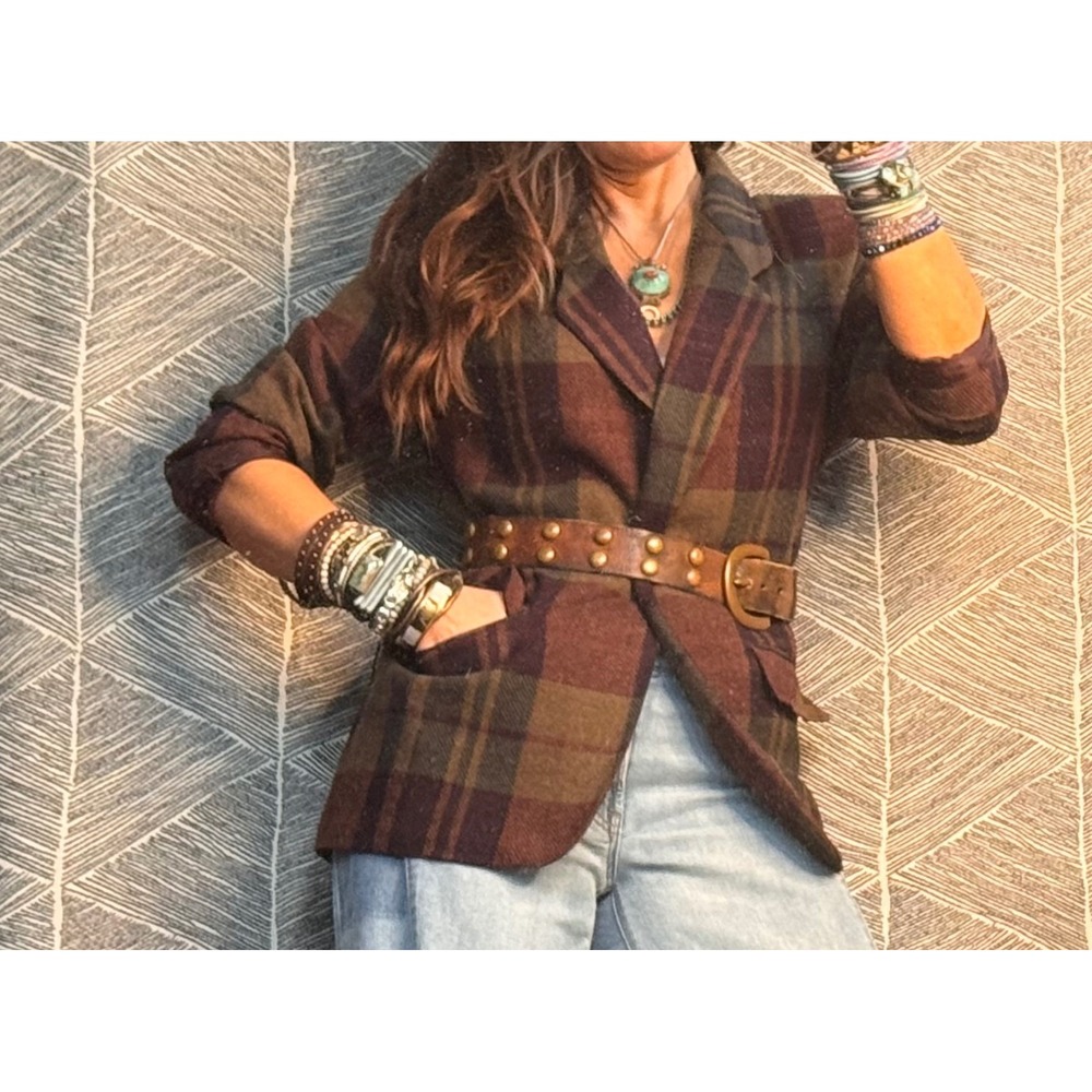 Vintage‎ Plaid Wool Blazer Sz 8 Quiet Luxury